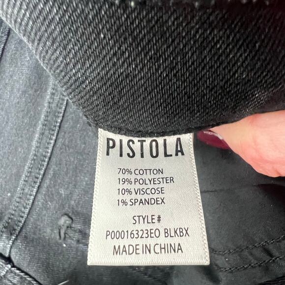 Pistola High Rise Straight Ankle Jeans in Black Size 30 Stretch High-Waisted - Picture 9 of 9